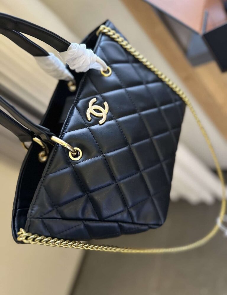 Chanel Small Shopping Bag Lambskin Black 25Cm As4188 - Image 8