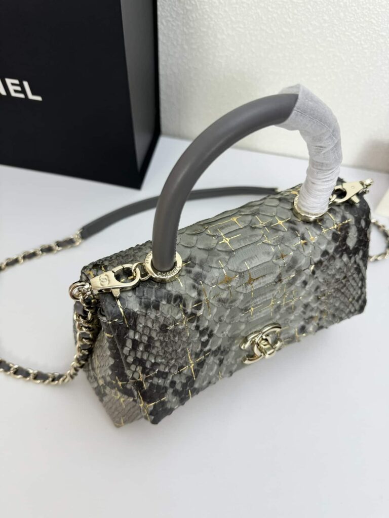 Chanel Trendy Cc Top Handle Bag Python Gray 23Cm - Image 8