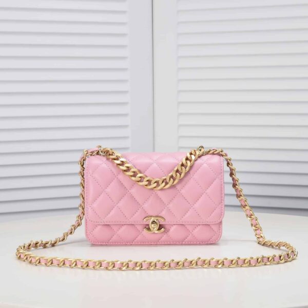 Chanel Woc Flap Bag With Gold Chain Light Pink 23Cm - Image 8