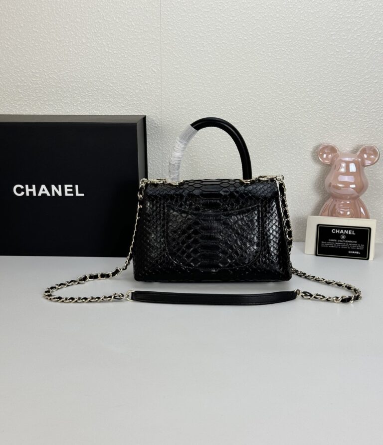 Chanel Trendy Cc Top Handle Bag Python Black 23Cm - Image 9