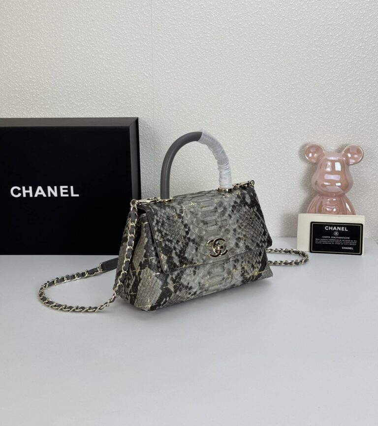 Chanel Trendy Cc Top Handle Bag Python Gray 23Cm - Image 9