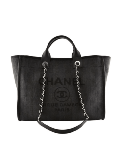 Chanel Canvas Large Black Tote Bag 38Cm  A66941