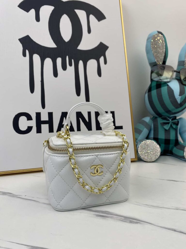 Chanel Mini Vanity With Chain Gold White 11Cm Cnv023 - Image 10