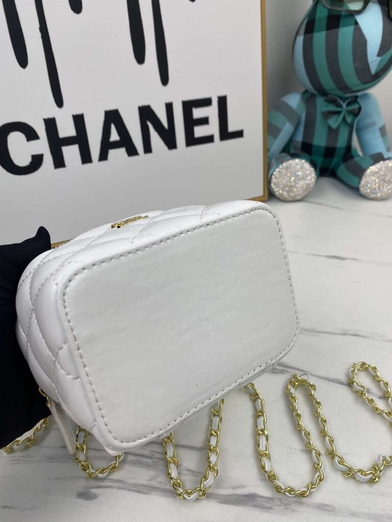 Chanel Mini Vanity With Chain Gold White 11Cm Cnv023 - Image 4