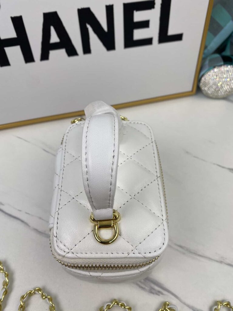 Chanel Mini Vanity With Chain Gold White 11Cm Cnv023 - Image 5