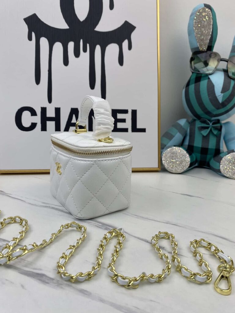 Chanel Mini Vanity With Chain Gold White 11Cm Cnv023 - Image 6