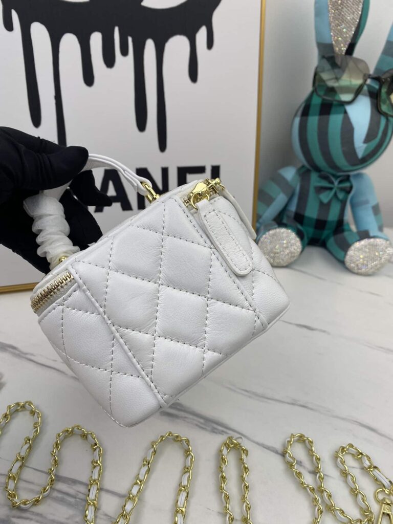 Chanel Mini Vanity With Chain Gold White 11Cm Cnv023 - Image 7