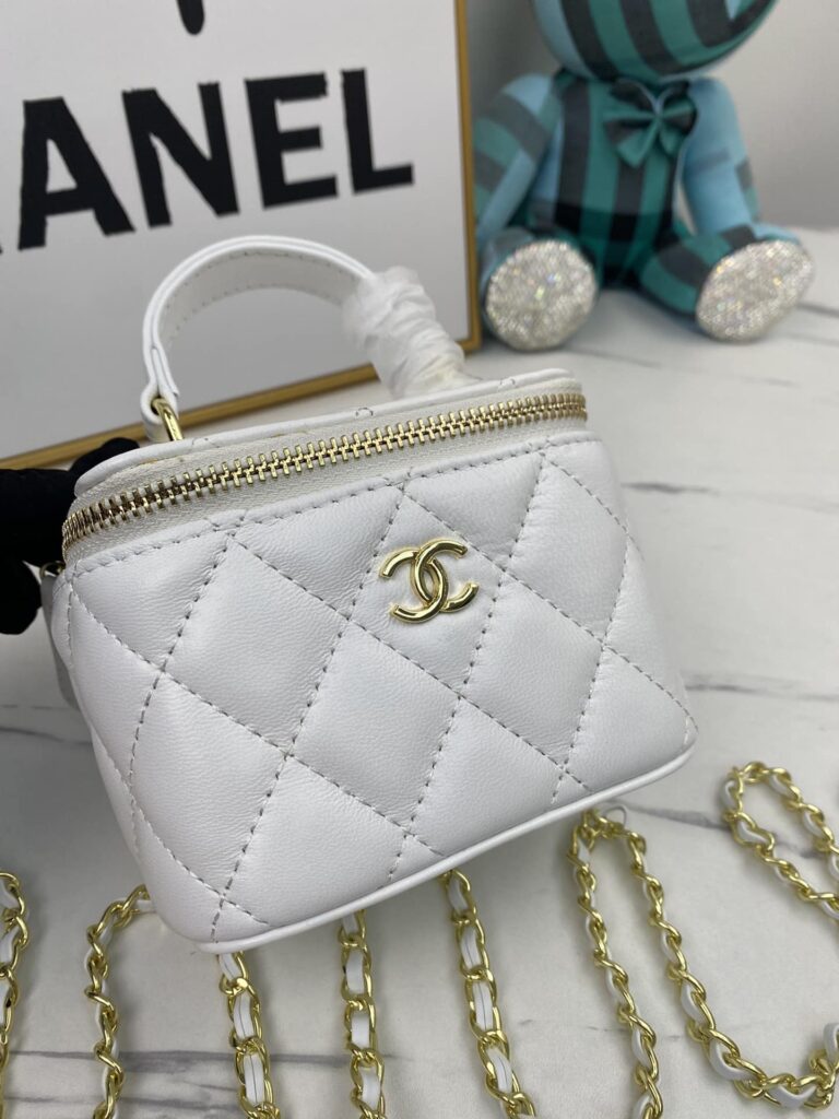 Chanel Mini Vanity With Chain Gold White 11Cm Cnv023 - Image 9