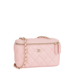 Chanel Rectangular Vanity With Chain Pink 17Cm