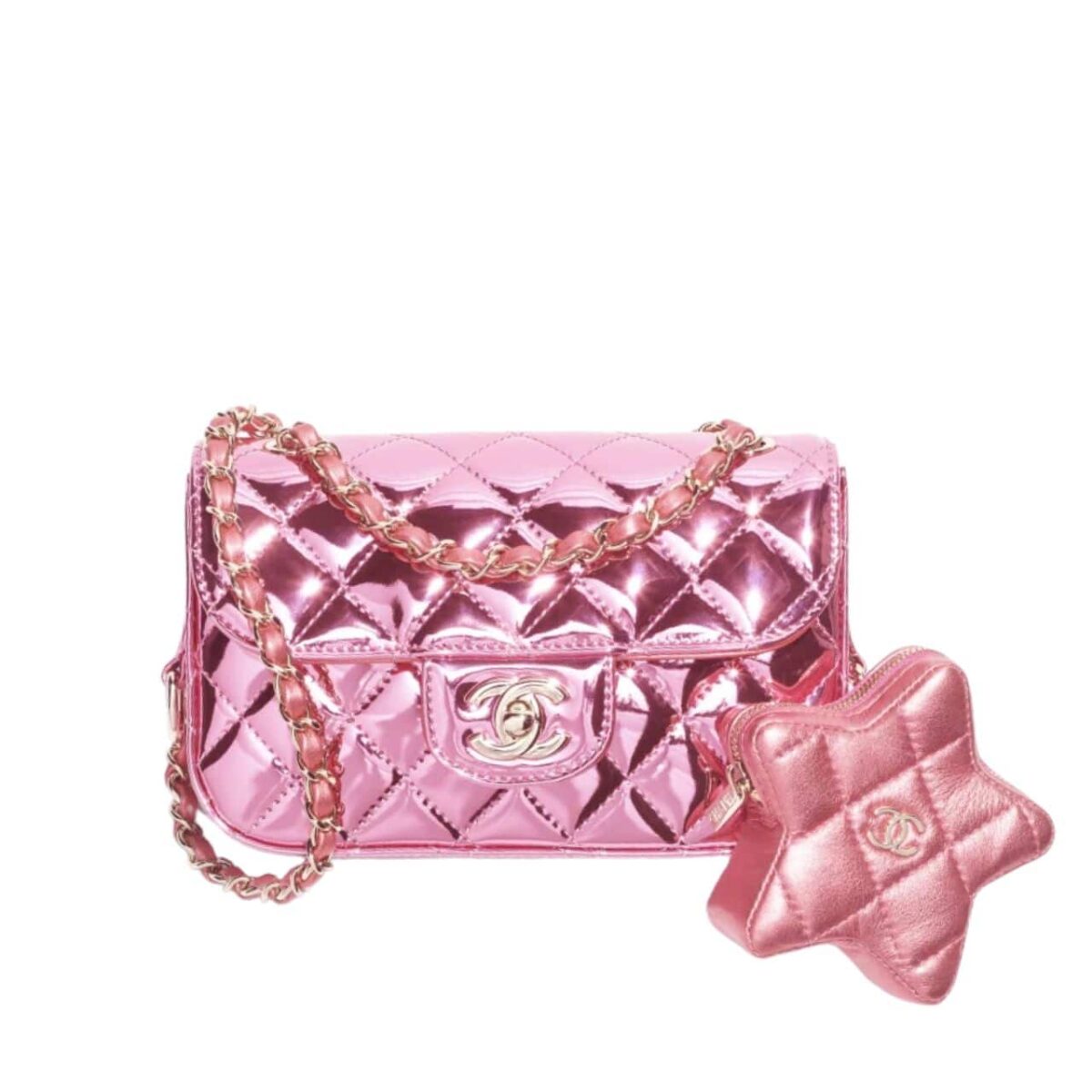 Chanel Mini Flap Bag Star Coin Purse Pink 24Cm As4646 B14873 Nt668 - Image 1