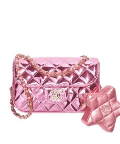 Chanel Mini Flap Bag Star Coin Purse Pink 24Cm As4646 B14873 Nt668