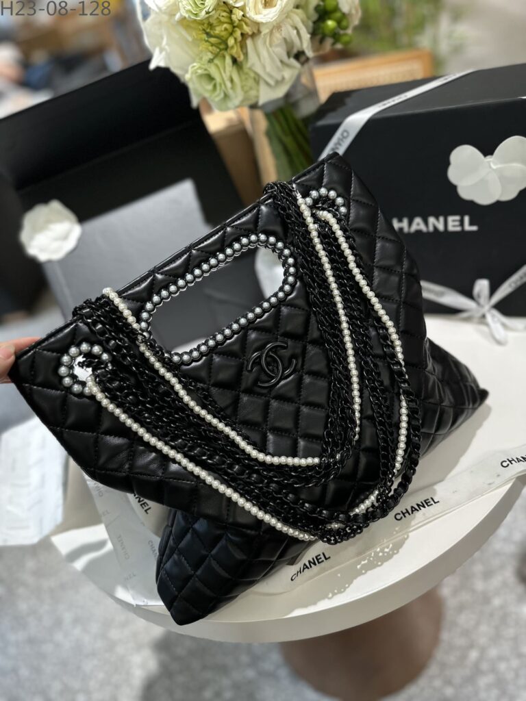 Chanel Timeless Rare Pearl Black Lambskin Shoulder Bag Tote Minaudière Clutch 33Cm - Image 2