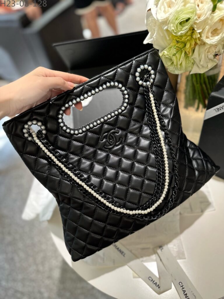 Chanel Timeless Rare Pearl Black Lambskin Shoulder Bag Tote Minaudière Clutch 33Cm - Image 3