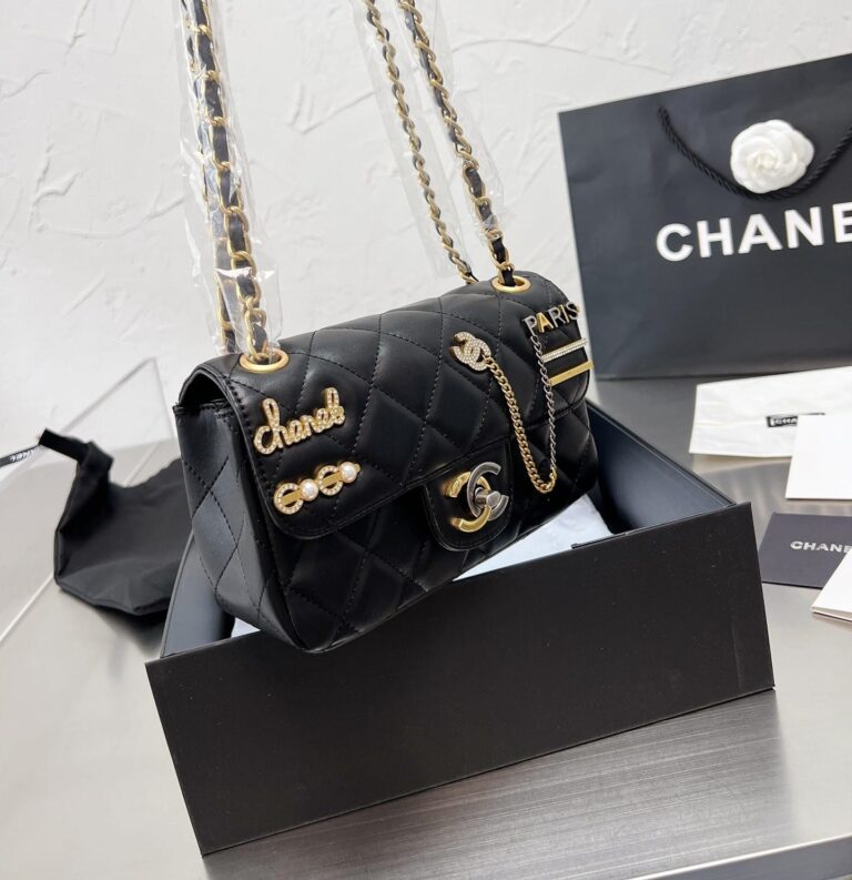 Chanel Quilted Lambskin Mini Coco Clips Flap Gold And Ruthenium Hardware Black 20Cm - Image 9