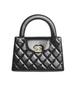 Chanel Mini Shopping Bag Shiny Aged Calfskin Gold Tone Metal Black 22Cm As4416 B14296 94305