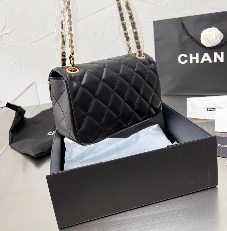 Chanel Quilted Lambskin Mini Coco Clips Flap Gold And Ruthenium Hardware Black 20Cm - Image 6