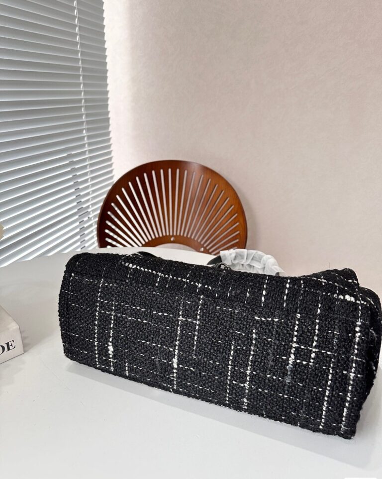 Chanel Tweed Medium Deauville  Tote Black Multicolor 37Cm - Image 7