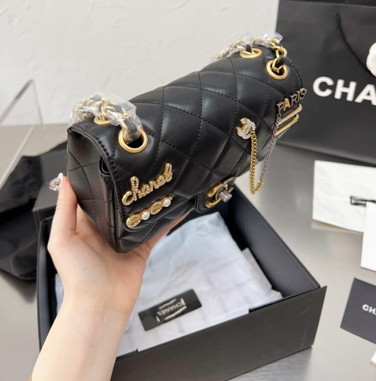 Chanel Quilted Lambskin Mini Coco Clips Flap Gold And Ruthenium Hardware Black 20Cm - Image 3