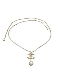 Chanel Cc Pearl Gold Necklace