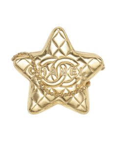 Chanel Star Handbag Metallic Gold 22Cm As4579 B14870 Nt480