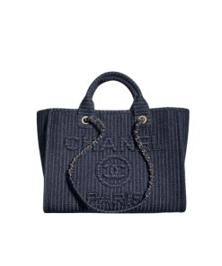 Chanel Shopping Bag Dark Blue 33Cm As3351 B17399 Nzb99