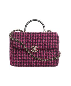 Chanel Small Box Bag Fuchsia Pink Black 20Cm As4470 B14664 Nr795
