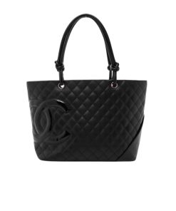 Chanel Calfskin Quilted Large Cambon Tote Black 41Cm