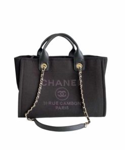 Chanel Deauville Shopping Tote Bag Black 39Cm