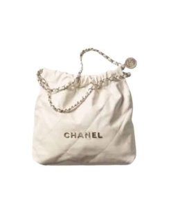 Chanel 22 Handbag White 42Cm As3261 With Silver