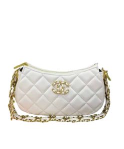 Chanel Clutch With Strap White 24Cm