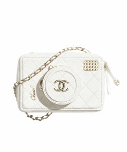 Chanel Camera Bag Lambskin White 18Cm As4817 B16255 10601