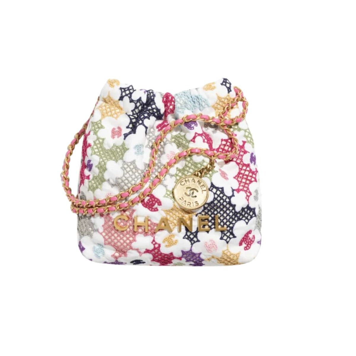 Chanel 22 Mini Handbag Lace Patchwork 20Cm As3980 B16006 Nu931 - Image 1
