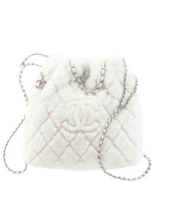 Chanel Large Backpack Lambskin Leather Silver Metal White 36Cm As4278 B13693 10601