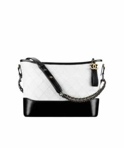 Chanel Gabrielle Hobo Bag Diamond Gabrielle Black White 24Cm