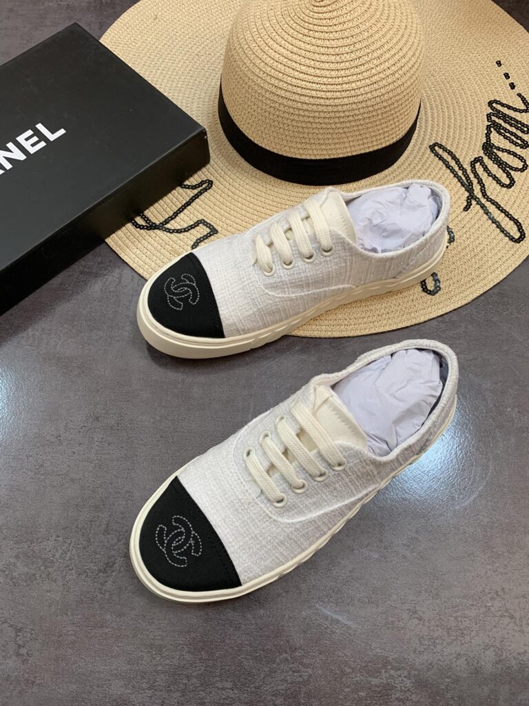 Chanel Cc Sneakers Canvas Mix In White - Image 8