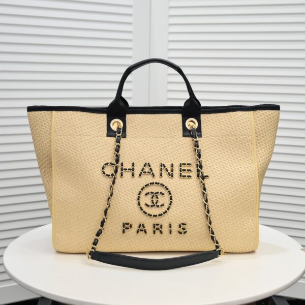 Chanel Straw Deauville Tote Bag 39Cm - Image 8