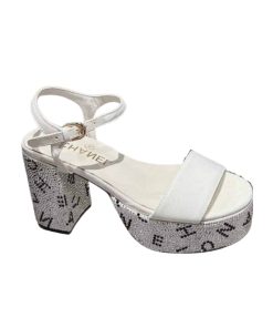 Chanel Sandal Pump Stone Beads Black Silver G45365 B15306