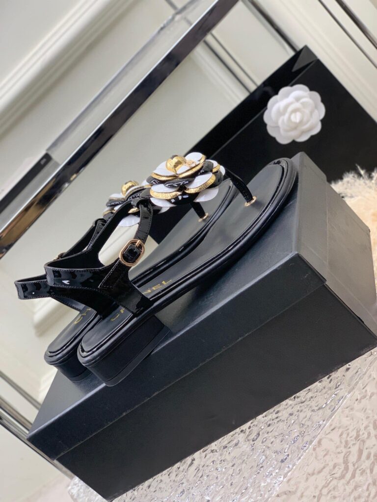 Chanel Camellia Flower Sandal Black - Image 2
