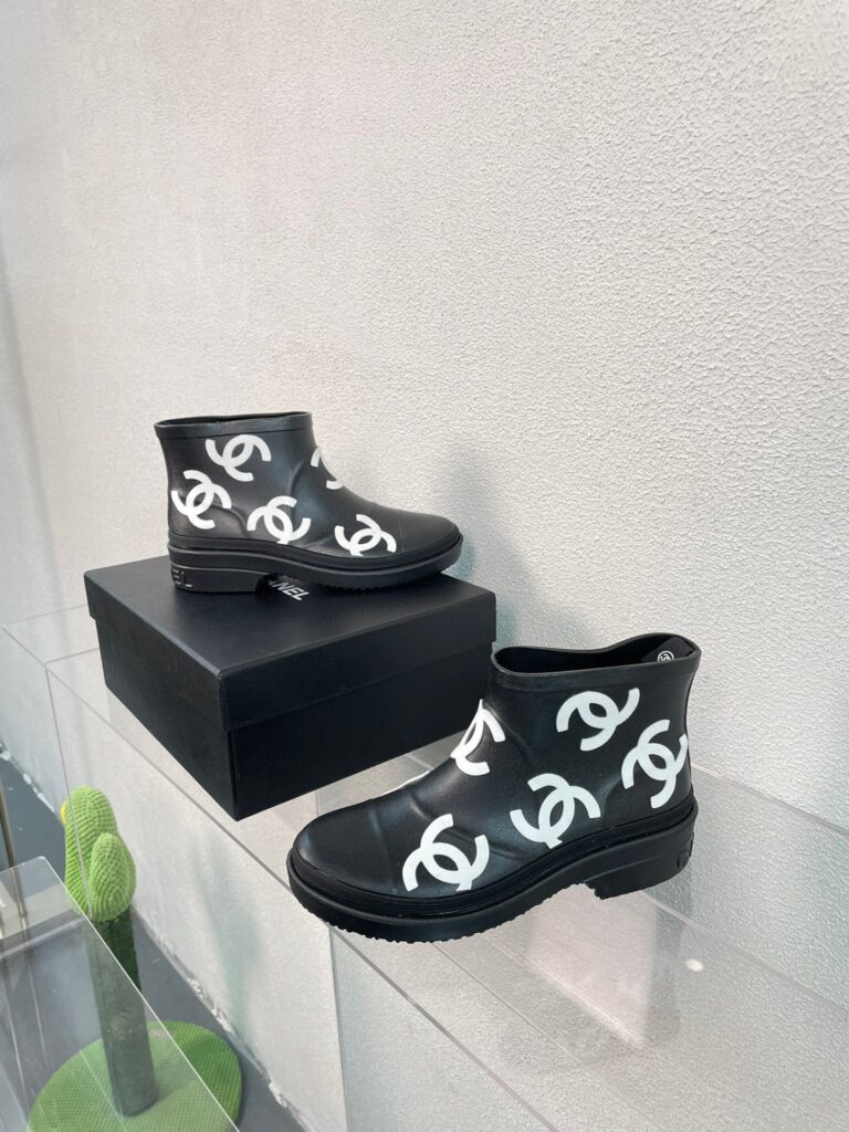 Chanel Short Boots Rain Black G45076 B13299 Np489 - Image 2
