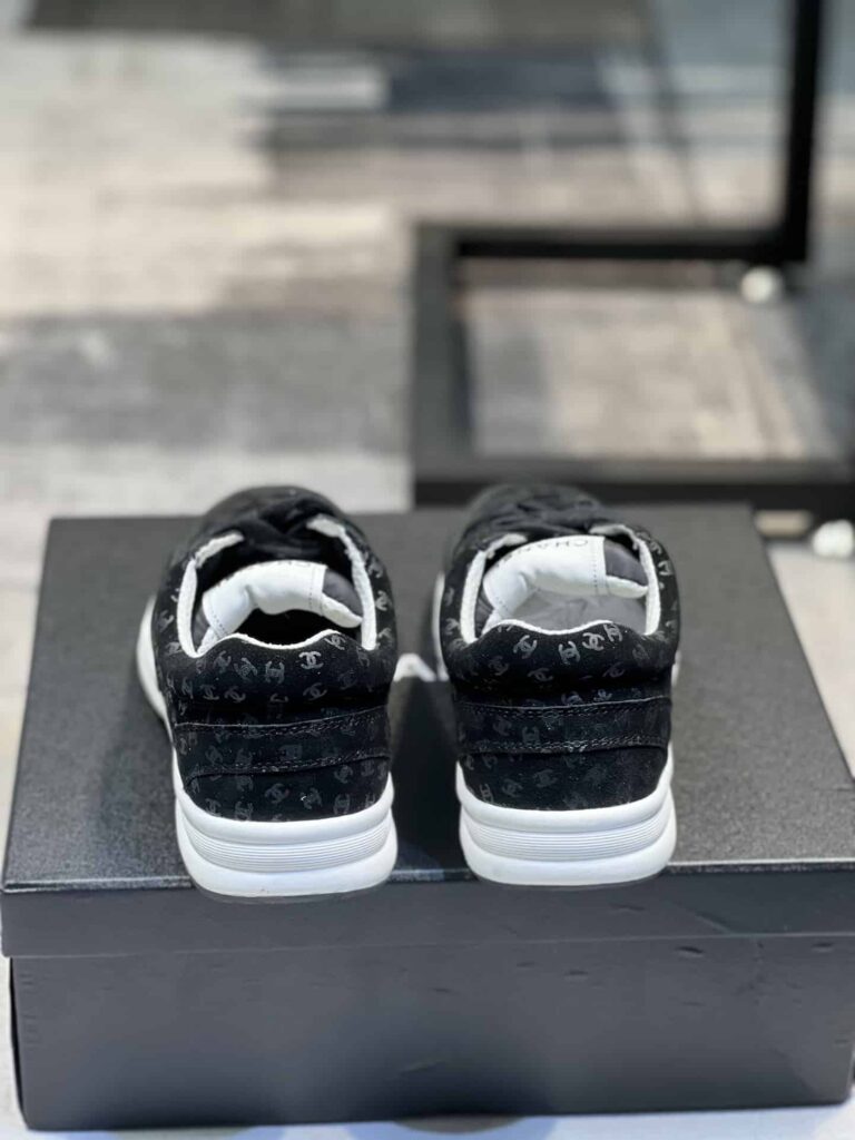 Chanel Cc Embossed Logo Suede Black - Image 2