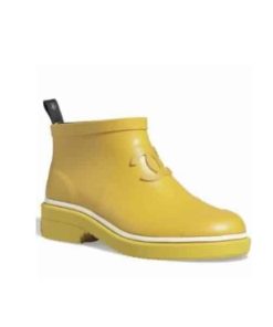 Chanel Rubber Short Boots Rain Yellow