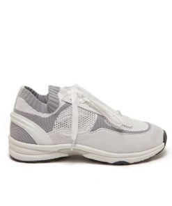Chanel Cruise Sock Sneakers White Gray