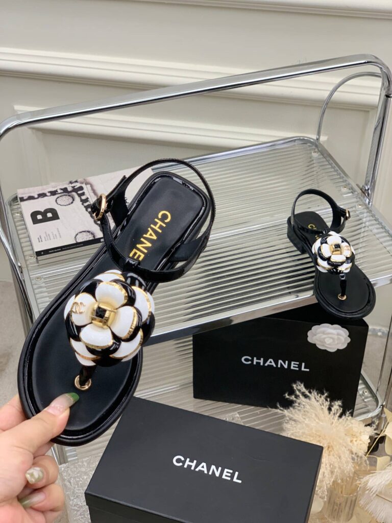 Chanel Camellia Flower Sandal Black - Image 4