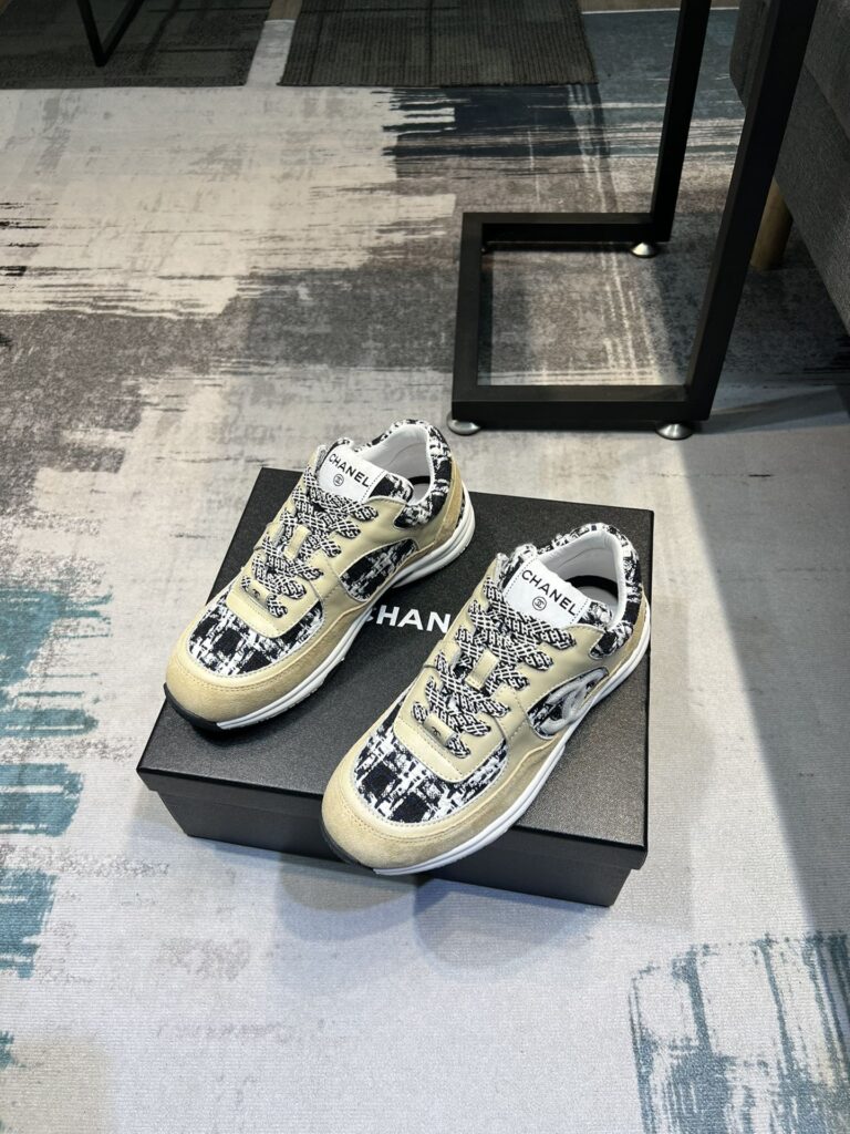 Chanel Coton Tweed Suede Calfskin Sneakers Black - Image 5