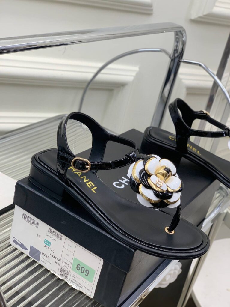 Chanel Camellia Flower Sandal Black - Image 6