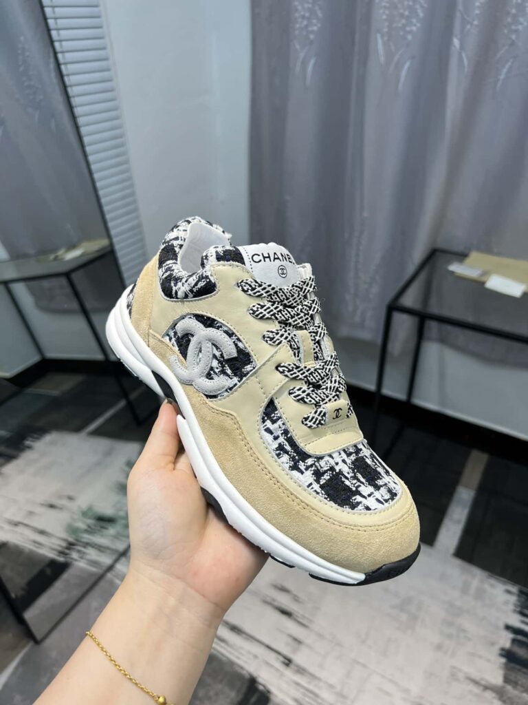 Chanel Coton Tweed Suede Calfskin Sneakers Black - Image 6