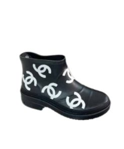 Chanel Short Boots Rain Black G45076 B13299 Np489