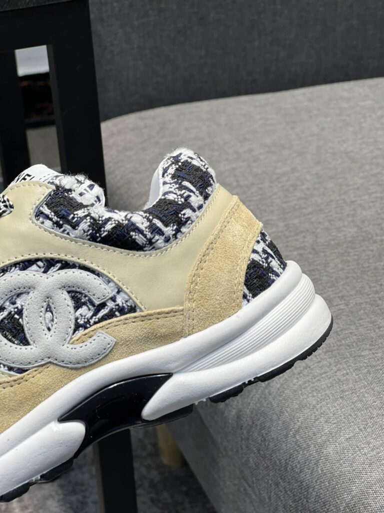 Chanel Coton Tweed Suede Calfskin Sneakers Black - Image 8