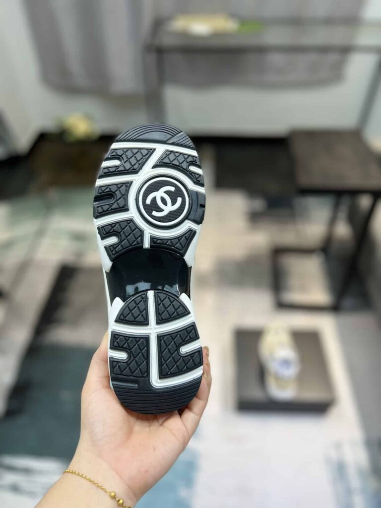 Chanel Coton Tweed Suede Calfskin Sneakers Black - Image 9