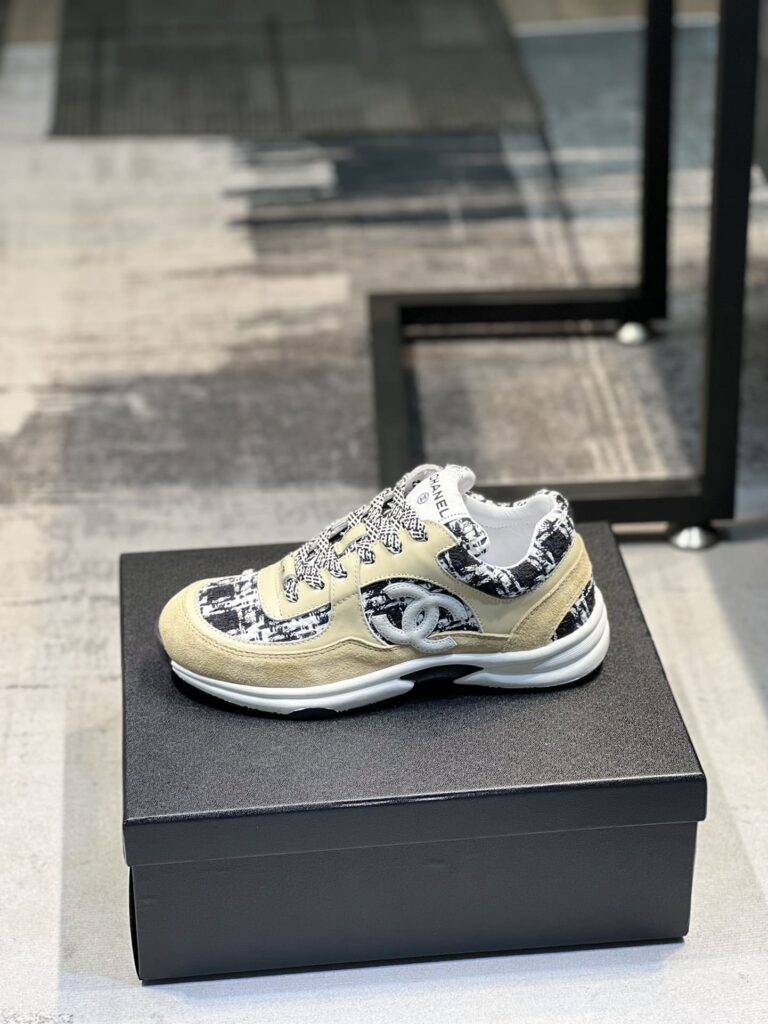 Chanel Coton Tweed Suede Calfskin Sneakers Black - Image 10